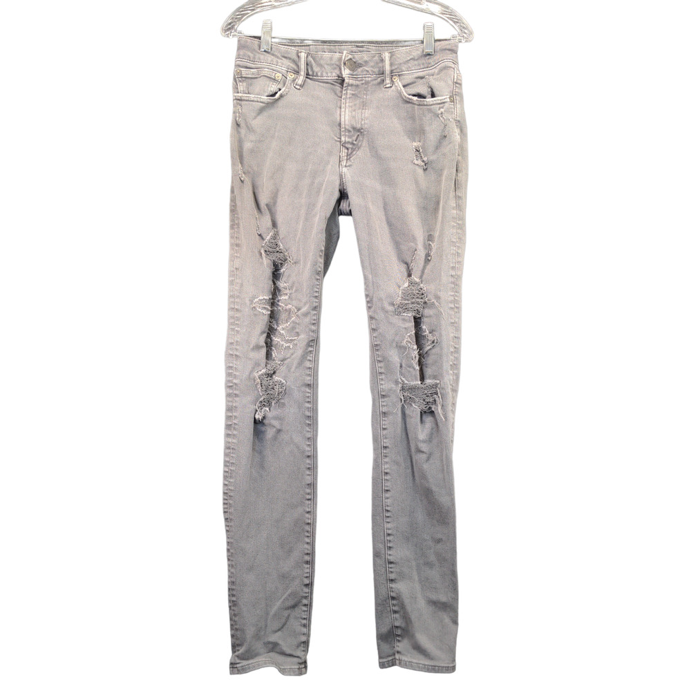 American Eagle Next Level Stretch Distressed Jeans Mens 28x34 Gray 5-Pocket